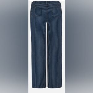 NYDJ TERESA PINSTRIPE DARK ENZYME WIDE LEG TROUSER JEANS SZ 6